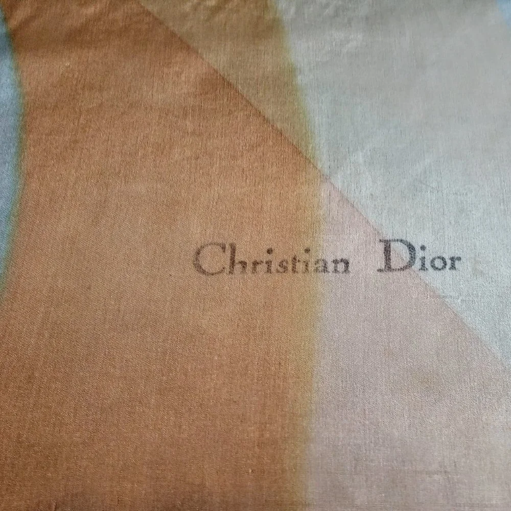 Vintage Christian Dior Silk Fringed Oblong Scarf